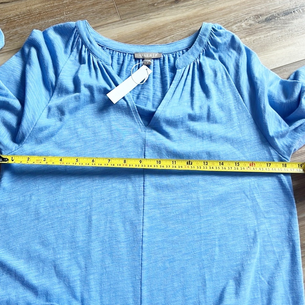 Lilla P Flame Modal 3/4 Sleeve Shirred Raglan Dress - Picture 10 of 16